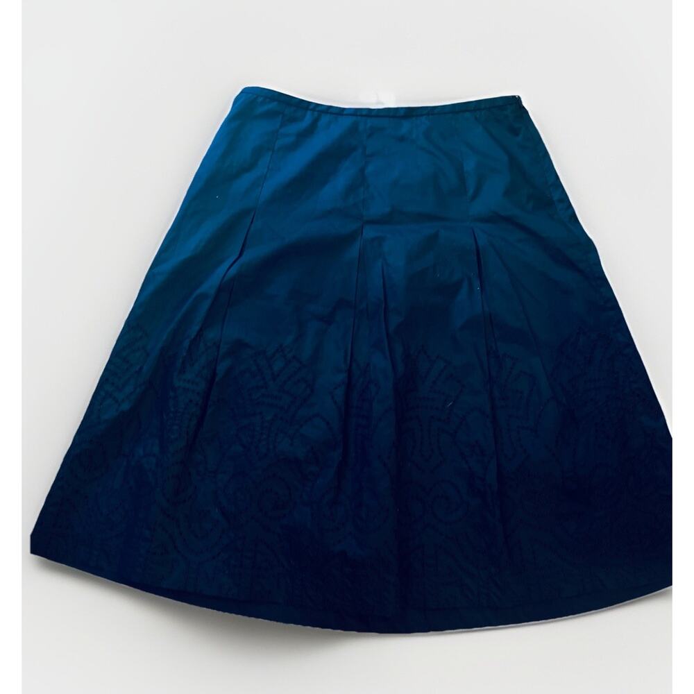Talbots Women's A Line Swing Skirt Black Eyelet Cotton Size 10 Lined